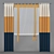 Adjustable Curtain with Sheer Bow-Tie Accents 3D model small image 1