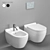 Title: Duravit Starck 3 Wall-Hung Toilet & Bidet Set 3D model small image 1