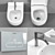 Title: Duravit Starck 3 Wall-Hung Toilet & Bidet Set 3D model small image 3