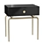 Elegant Bedside Table in Black Lacquer 3D model small image 1