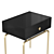Elegant Bedside Table in Black Lacquer 3D model small image 2