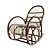 Elegant Rattan Rocking Chair 3D model small image 1