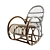 Elegant Rattan Rocking Chair 3D model small image 3