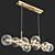 Elegant Staggered Glass Chandelier 3D model small image 1