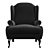 Elegant Black Armchair: Eichholtz / Frank Sinatra 3D model small image 3