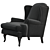 Elegant Black Armchair: Eichholtz / Frank Sinatra 3D model small image 4