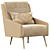 Retro Chic Vintage Armchairs 3D model small image 1