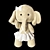 Cozy Teddy Elephant Fur Toy 3D model small image 1