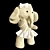 Cozy Teddy Elephant Fur Toy 3D model small image 3