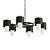 Sleek Noir Socrates Chandelier 3D model small image 1