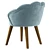 Sleek Purr Shell Chair: Perfect Blend of Comfort and Style 3D model small image 5