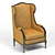 Elegant Wingback Chair: Fabulous Fabric & Wooden Frame 3D model small image 3