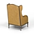 Elegant Wingback Chair: Fabulous Fabric & Wooden Frame 3D model small image 4