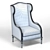 Elegant Wingback Chair: Fabulous Fabric & Wooden Frame 3D model small image 5
