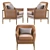 Alperce Leather Armchair: Vintage Elegance for Your Comfort 3D model small image 4