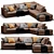 Elegant Mauro Leather Sectional Sofa 3D model small image 1