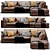 Elegant Mauro Leather Sectional Sofa 3D model small image 2