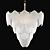 Elegant Milk Glass Chandelier 3D model small image 1