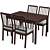 Ekedalen Extendable Table: Dark Brown, 120/180x80 cm 3D model small image 2