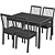 Ekedalen Extendable Table: Dark Brown, 120/180x80 cm 3D model small image 5