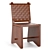 Elegant Redwood and Leather Chair 3D model small image 1