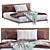 Stylish Walnut Bed by Westelm 3D model small image 1