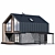 Modern Barnhouse with Carport 3D model small image 3