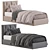 Plush Comfort Bed: Soft Headboard & Stylish Design 3D model small image 1