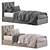 Plush Comfort Bed: Soft Headboard & Stylish Design 3D model small image 2