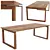 MORBI Long Oak Dining Table 3D model small image 1