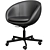 Sleek Gray Work Chair 3D model small image 2