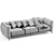 Sleek Italian Design Sofa 3D model small image 6