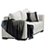 Contemporary Velvet Sofa 3D model small image 4