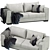 Contemporary Velvet Sofa 3D model small image 5