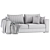 Contemporary Velvet Sofa 3D model small image 7