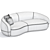 Sleek Siena Sofa - Designer Elegance 3D model small image 3