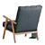 Sleek Leather Accent Chair 3D model small image 3
