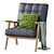 Sleek Leather Accent Chair 3D model small image 6