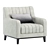 Velvet Modern Armchair: Stylish and Elegant 3D model small image 1