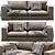 Elegant Hamilton Leather Sofa 3D model small image 7