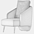 Elegant Brigitte Armchair: Handmade Italian Luxury 3D model small image 3