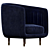 Twilight Velvet Armchair: Elegant and Luxurious 3D model small image 1