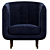 Twilight Velvet Armchair: Elegant and Luxurious 3D model small image 2