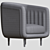 Twilight Velvet Armchair: Elegant and Luxurious 3D model small image 3