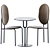 Modern Pedestal Table & Stylish Chair 3D model small image 1