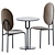 Modern Pedestal Table & Stylish Chair 3D model small image 2