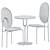 Modern Pedestal Table & Stylish Chair 3D model small image 3