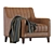 Sleek Modern Leather Armchair 3D model small image 1