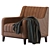 Sleek Modern Leather Armchair 3D model small image 5