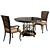 Elegant Dining Table with Antique Black Finish 3D model small image 1